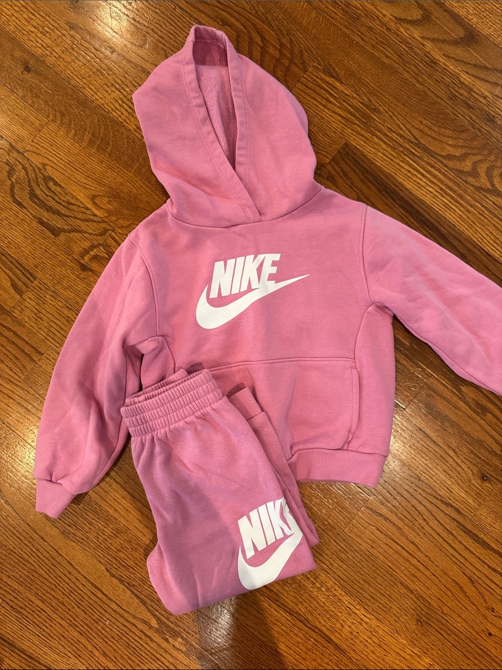 Nike Pink Hoodie and Joggers Set with White Logo